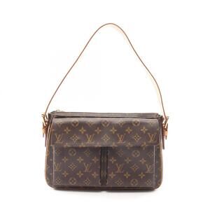 LOUIS VUITTON Authentic Brown Monogram Leather Shoulder Bag